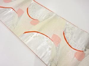 アンティーク　鶴に花模様織出し袋帯（材料）